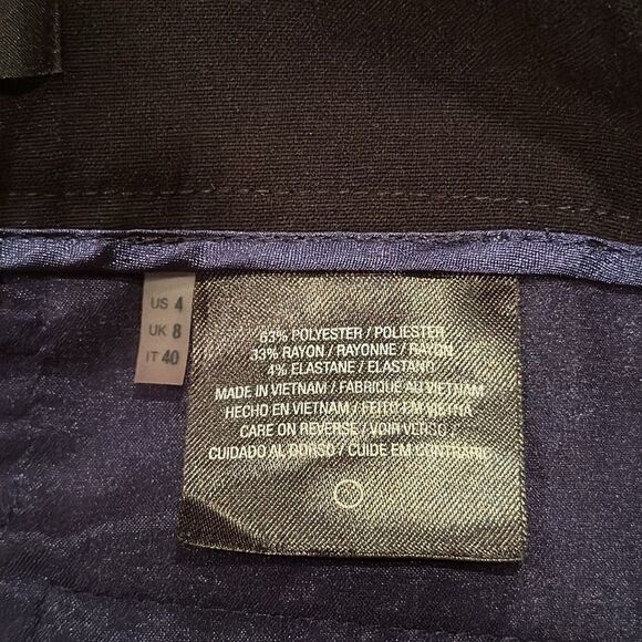 Tahari Black Cropped Pants Size O Slacks Sleek Look - Picture 5 of 7